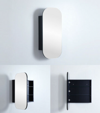 Load image into Gallery viewer, OLIVIA Matte Black / Matte White Mirror Shaving Cabinet