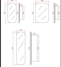 Load image into Gallery viewer, OLIVIA Matte Black / Matte White Mirror Shaving Cabinet