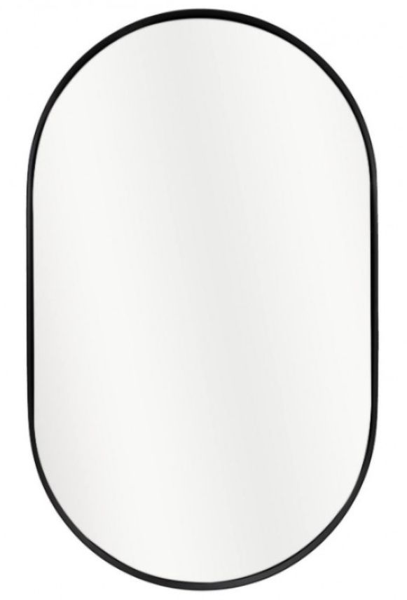 OVAL MIRROR BLACK FRAME