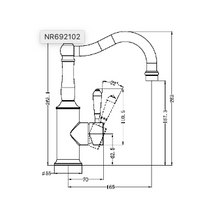 Load image into Gallery viewer, YORK BASIN MIXER HOOK SPOUT WITH WHITE PORCELAIN LEVER CH (NR69210201CH)
