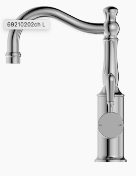 YORK BASIN MIXER HOOK SPOUT WITH METAL LEVER CH (NR69210202CH)