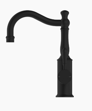 YORK BASIN MIXER HOOK SPOUT WITH METAL LEVER MB (NR69210202MB)