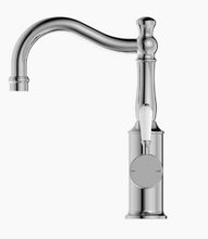 Load image into Gallery viewer, YORK BASIN MIXER HOOK SPOUT WITH WHITE PORCELAIN LEVER CH (NR69210201CH)
