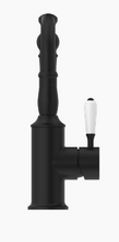 Load image into Gallery viewer, YORK BASIN MIXER HOOK SPOUT WITH WHITE PORCELAIN LEVER MB (NR69210201MB)
