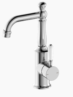 YORK BASIN MIXER WITH WHITE PORCELAIN LEVER CH (NR69210101CH)
