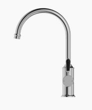 Load image into Gallery viewer, YORK KITCHEN MIXER GOOSNECK SPOUT WITH BLACK PORCELAIN LEVER CH (NR69210603CH)
