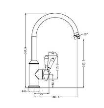 Load image into Gallery viewer, YORK KITCHEN MIXER GOOSNECK SPOUT WITH BLACK PORCELAIN LEVER CH (NR69210603CH)

