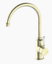 Load image into Gallery viewer, YORK KITCHEN MIXER GOOSNECK SPOUT WITH WHITE PORCELAIN LEVER AB (NR69210601AB)
