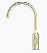 Load image into Gallery viewer, YORK KITCHEN MIXER GOOSNECK SPOUT WITH WHITE PORCELAIN LEVER AB (NR69210601AB)
