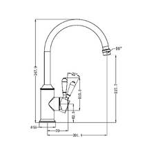 Load image into Gallery viewer, YORK KITCHEN MIXER GOOSNECK SPOUT WITH WHITE PORCELAIN LEVER AB (NR69210601AB)
