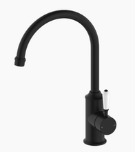 Load image into Gallery viewer, YORK KITCHEN MIXER GOOSNECK SPOUT WITH WHITE PORCELAIN LEVER MB (NR69210601MB)
