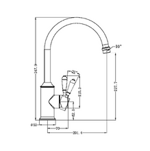 Load image into Gallery viewer, YORK KITCHEN MIXER GOOSNECK SPOUT WITH WHITE PORCELAIN LEVER MB (NR69210601MB)

