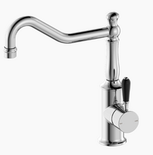 Load image into Gallery viewer, YORK KITCHEN MIXER HOOK SPOUT WITH BLACK PORCELAIN LEVER CH (NR69210703CH)
