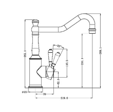 Load image into Gallery viewer, YORK KITCHEN MIXER HOOK SPOUT WITH BLACK PORCELAIN LEVER CH (NR69210703CH)
