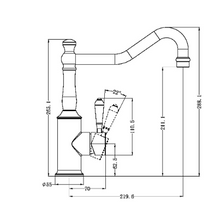 Load image into Gallery viewer, YORK KITCHEN MIXER HOOK SPOUT WITH METAL LEVER AB (NR69210702AB)
