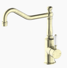 Load image into Gallery viewer, YORK KITCHEN MIXER HOOK SPOUT WITH WHITE PORCELAIN LEVER AB (NR69210701AB)
