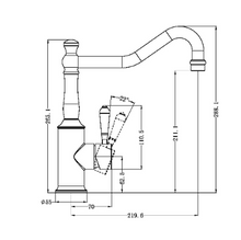 Load image into Gallery viewer, YORK KITCHEN MIXER HOOK SPOUT WITH WHITE PORCELAIN LEVER AB (NR69210701AB)
