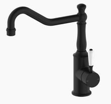 Load image into Gallery viewer, YORK KITCHEN MIXER HOOK SPOUT WITH WHITE PORCELAIN LEVER MB (NR69210701MB)
