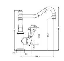 Load image into Gallery viewer, YORK KITCHEN MIXER HOOK SPOUT WITH WHITE PORCELAIN LEVER MB (NR69210701MB)
