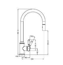 Load image into Gallery viewer, YORK PULL OUT SINK MIXER WITH VEGIE SPRAY FUNCTION WITH METAL LEVER MB (NR69210802MB)
