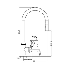 Load image into Gallery viewer, YORK PULL OUT SINK MIXER WITH VEGIE SPRAY FUNCTION WITH WHITE PORCELAIN LEVER AB (NR69210801AB)
