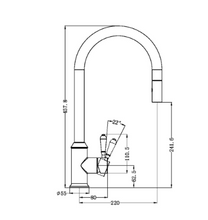 Load image into Gallery viewer, YORK PULL OUT SINK MIXER WITH VEGIE SPRAY FUNCTION WITH WHITE PORCELAIN LEVER MB (NR69210801MB)
