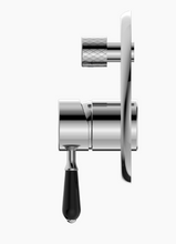 Load image into Gallery viewer, YORK SHOWER MIXER WITH DIVERTOR WITH BLACK PORCELAIN LEVER CH (NR692109A03CH)
