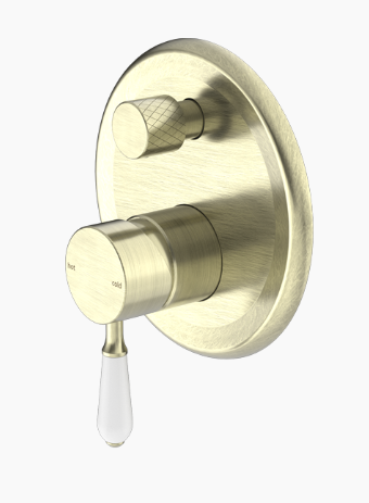 YORK SHOWER MIXER WITH DIVERTOR WITH WHITE PORCELAIN LEVER AB (NR692109A01AB)