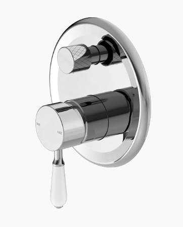 YORK SHOWER MIXER WITH DIVERTOR WITH WHITE PORCELAIN LEVER CH (NR692109A01CH)