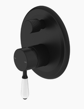 Load image into Gallery viewer, YORK SHOWER MIXER WITH DIVERTOR WITH WHITE PORCELAIN LEVER MB (NR692109A01MB)
