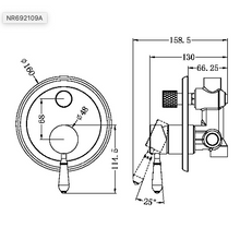 Load image into Gallery viewer, YORK SHOWER MIXER WITH DIVERTOR WITH WHITE PORCELAIN LEVER MB (NR692109A01MB)
