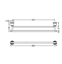 Load image into Gallery viewer, YORK DOUBLE TOWEL RAIL 600MM AB (NR6924DAB)
