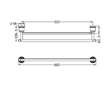 Load image into Gallery viewer, YORK DOUBLE TOWEL RAIL 600MM CH (NR6924DCH)
