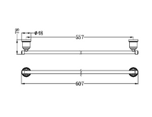 Load image into Gallery viewer, YORK SINGLE TOWEL RAIL 600MM AB (NR6924AB)

