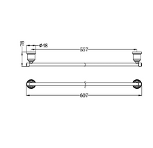 Load image into Gallery viewer, YORK SINGLE TOWEL RAIL 600MM CH (NR6924CH)
