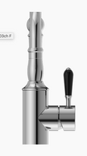Load image into Gallery viewer, YORK BASIN MIXER HOOK SPOUT WITH BLACK PORCELAIN LEVER CH (NR69210203CH)
