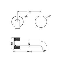 Load image into Gallery viewer, OPAL PROGRESSIVE WALL BASIN SET 160/185/230MM SPOUT BG(NR252007A160/185/230BG)
