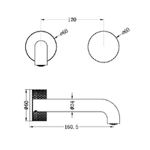 Load image into Gallery viewer, OPAL PROGRESSIVE WALL BASIN SET 160/185/230MM SPOUT BN(NR252007A160/185/230BN)
