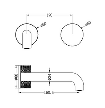 Load image into Gallery viewer, OPAL PROGRESSIVE WALL BASIN SET 160/185/230MM SPOUT GR(NR252007A160/185/230GR)
