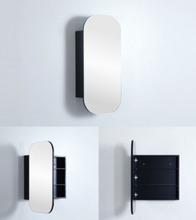 Load image into Gallery viewer, OLIVIA Matte Black / Matte White Mirror Shaving Cabinet
